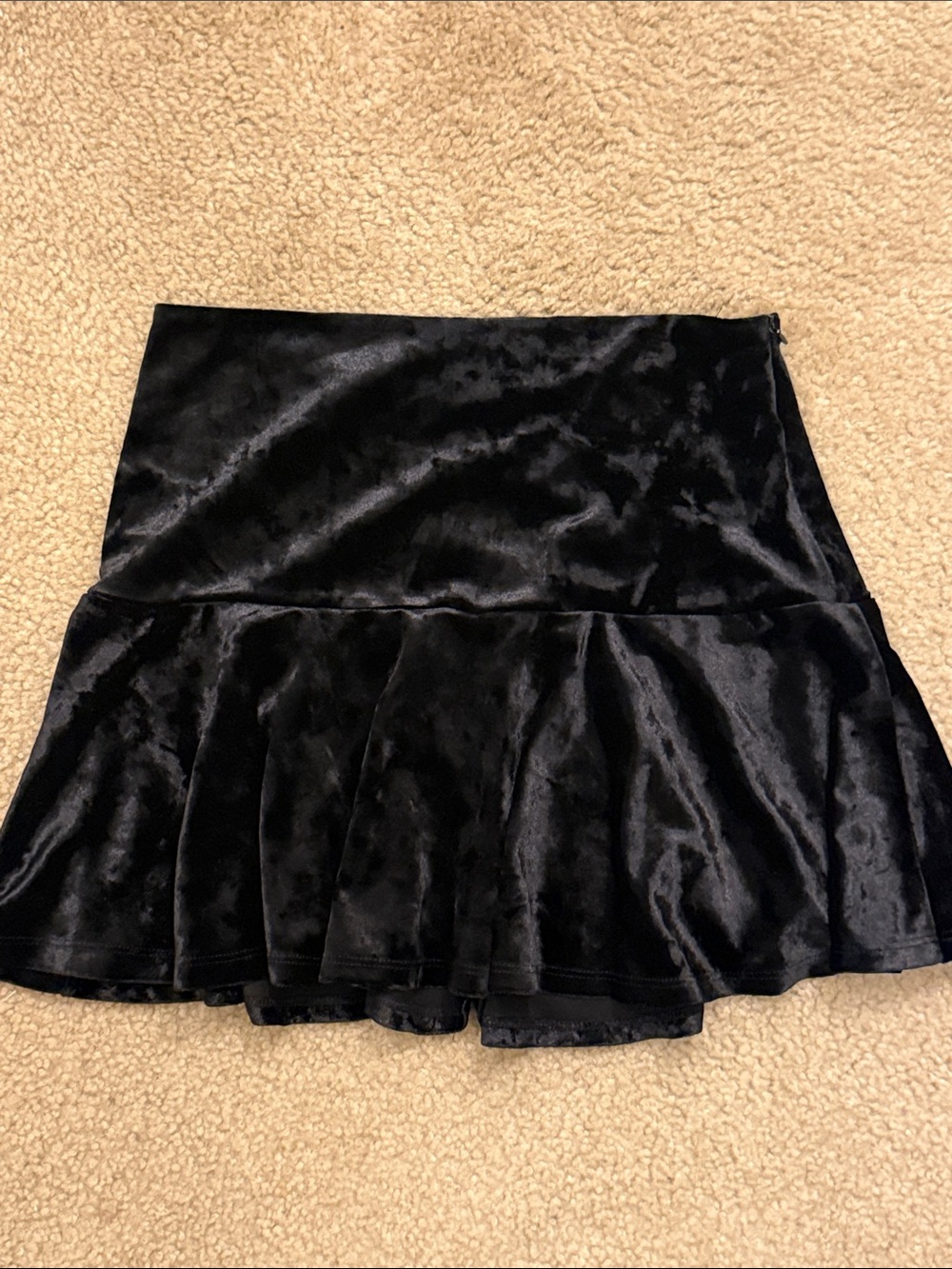 Forever 21 Black Velvet Flare Skirt